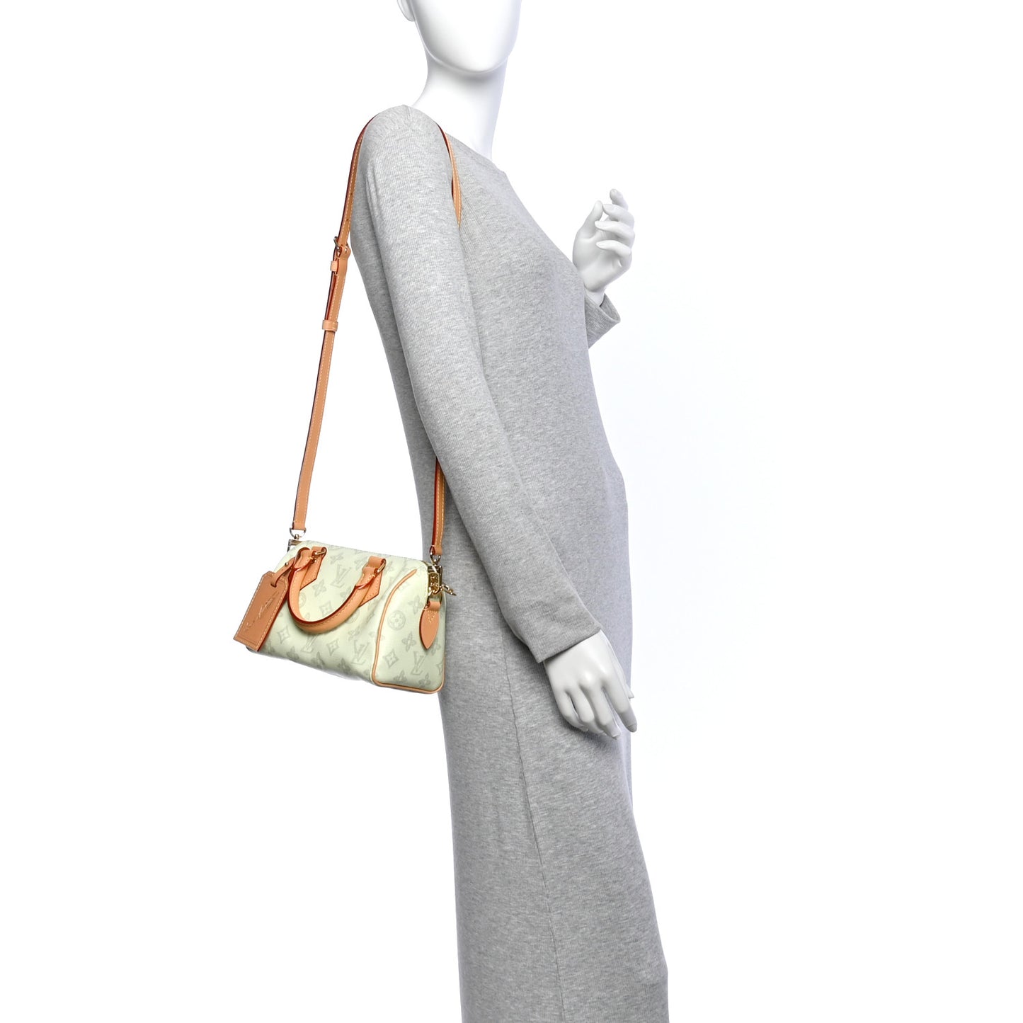 Monogram Origine Lin Speedy Bandouliere 20 Vert Asniere