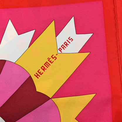 Hermes Silk Cheval De Fete Scarf 90 Fuchsia Rouge Multicolor 3 of 5