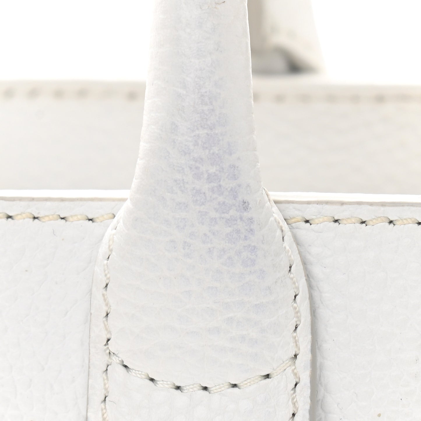 Grained Calfskin Mini Neo Executive Shopper Tote White