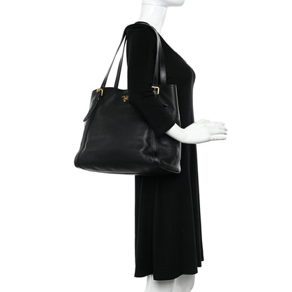 Prada Vitello Daino Shopping Tote Black 2 of 11