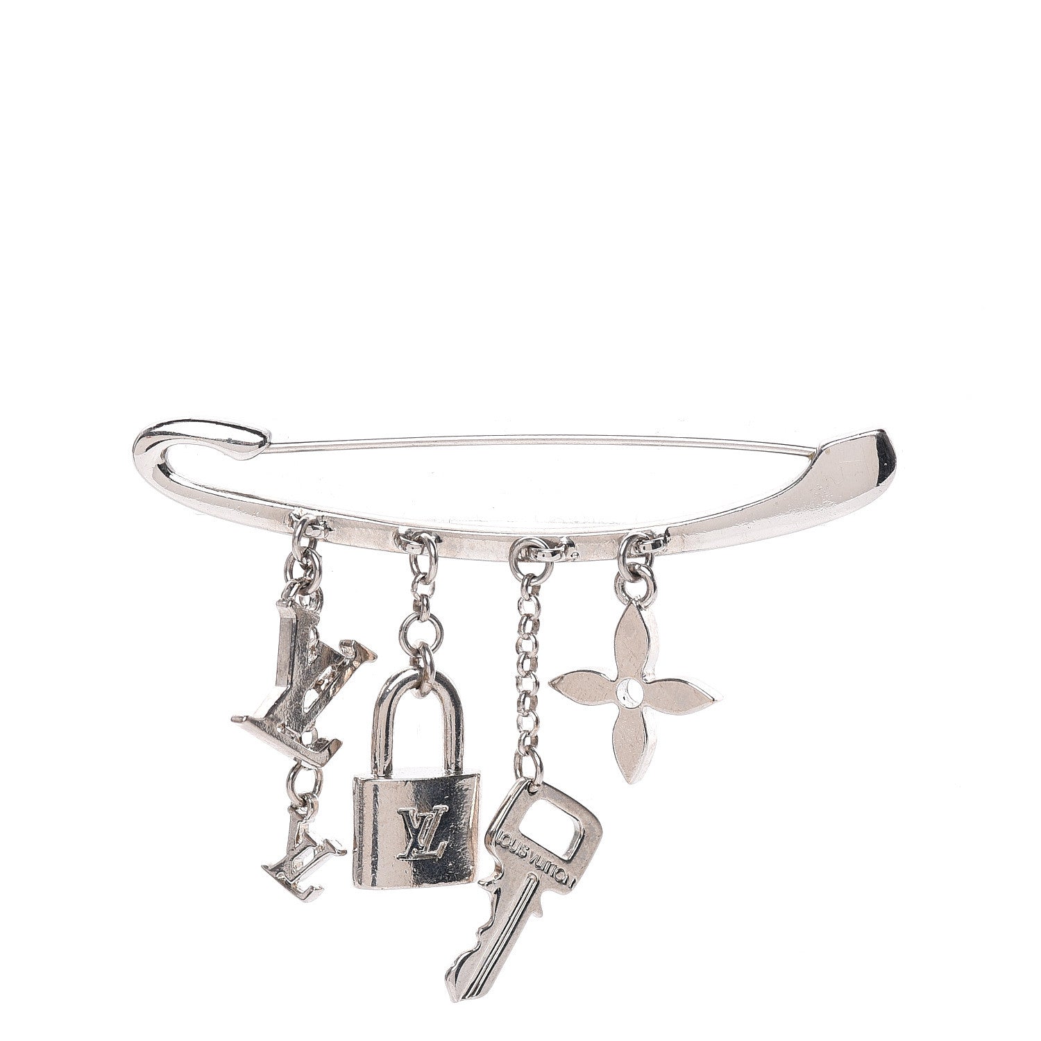 Louis Vuitton Charm Safety Pin Brooch Silver 1 of 3