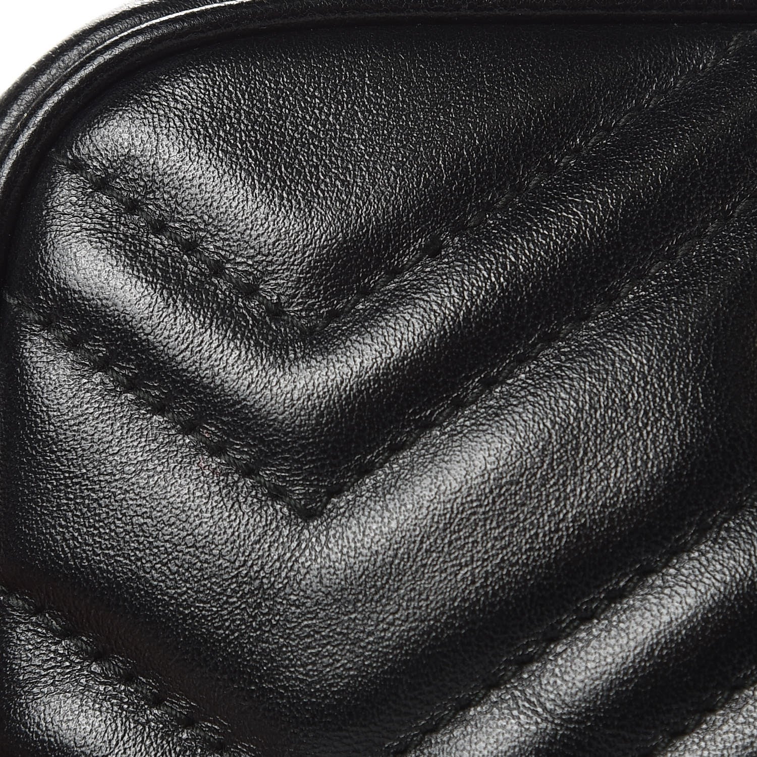 Gucci Calfskin Matelasse Mini GG Marmont Chain Shoulder Bag Black 9 of 11