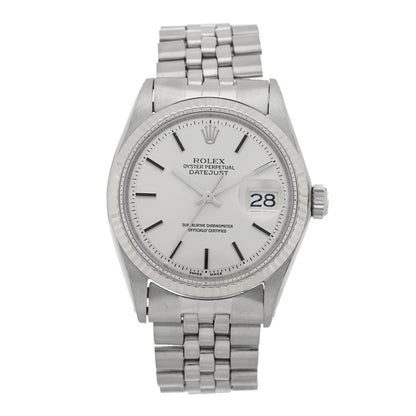 Rolex Stainless Steel 18K White Gold 36mm Oyster Perpetual Datejust Watch Silver 1601 1 of 5