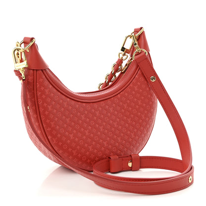 Louis Vuitton Calfskin Nanogram Embossed Loop PM Rouge 3 of 9