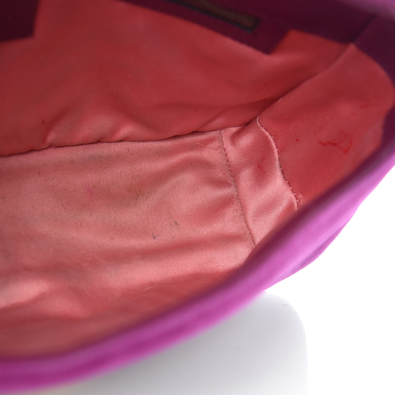 Gucci Velvet Matelasse Small GG Marmont Shoulder Bag Fuchsia Violet Cyclamen 14 of 16