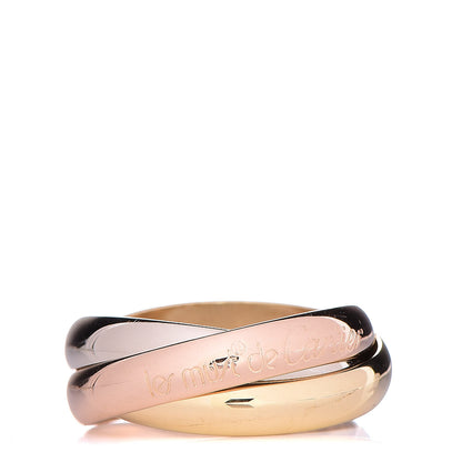 Cartier 18K Pink Yellow White Gold Classic Les Must De Trinity Ring 51 5.75 1 of 4