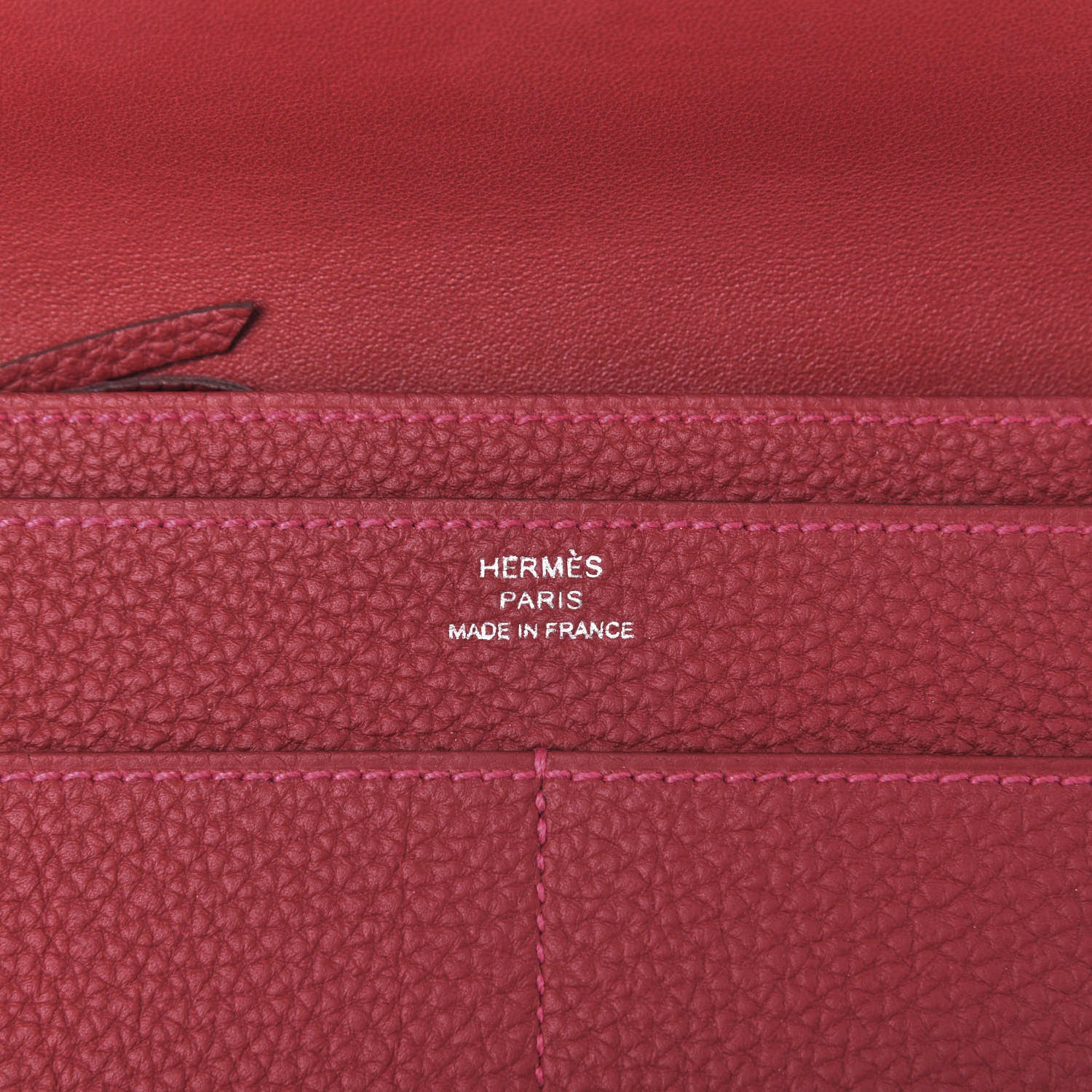 Hermes Togo Dogon Duo Wallet Rouge Casaque 10 of 10