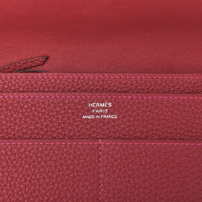 Hermes Togo Dogon Duo Wallet Rouge Casaque 10 of 10