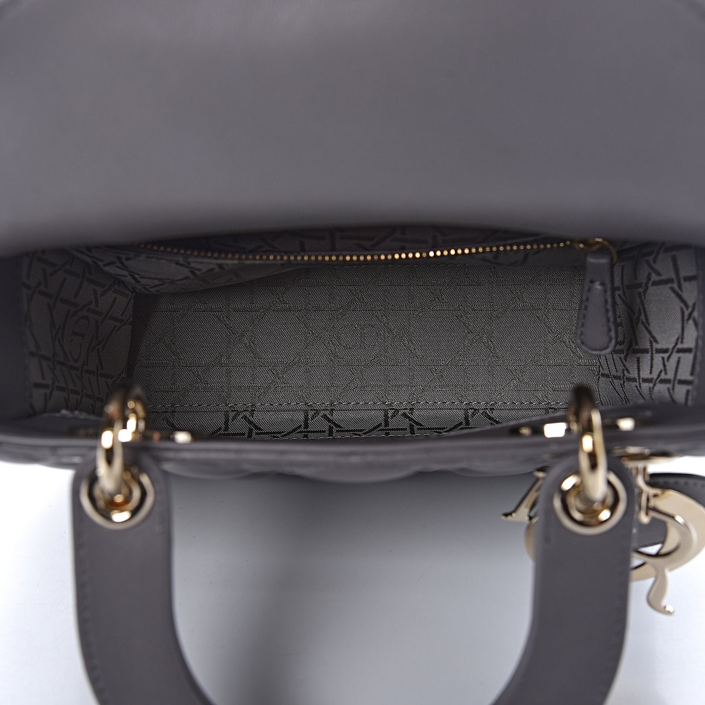 Lambskin Cannage Small Lucky Badges My Lady Dior Grey