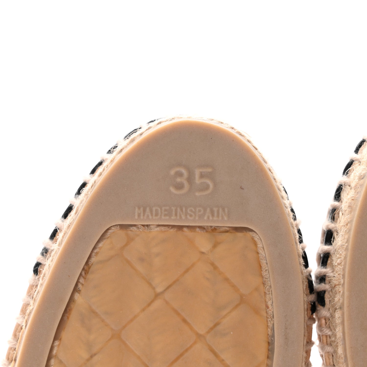 Chanel Lambskin CC Espadrilles 35 Beige Black 7 of 10