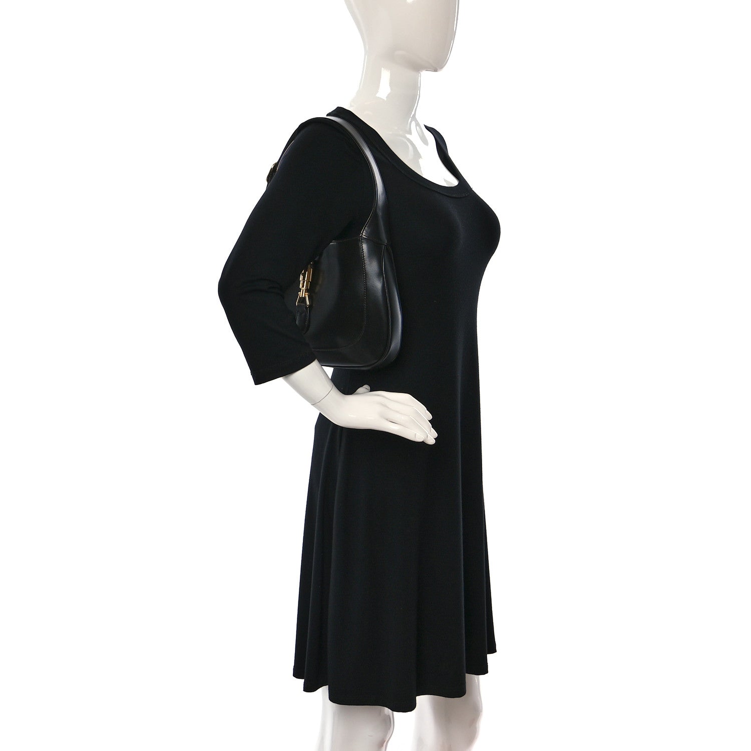 Gucci Boarded Dyana Lux Calfskin Small Jackie 1961 Hobo Black 2 of 9