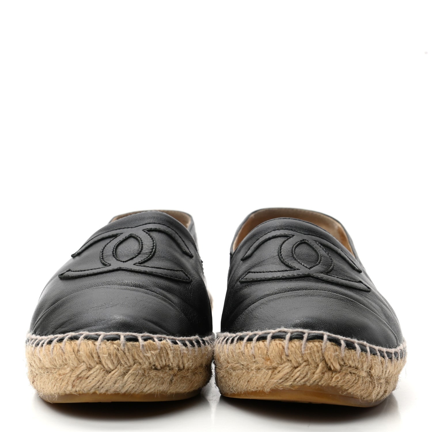 Chanel Lambskin CC Espadrilles 37 Black 2 of 7