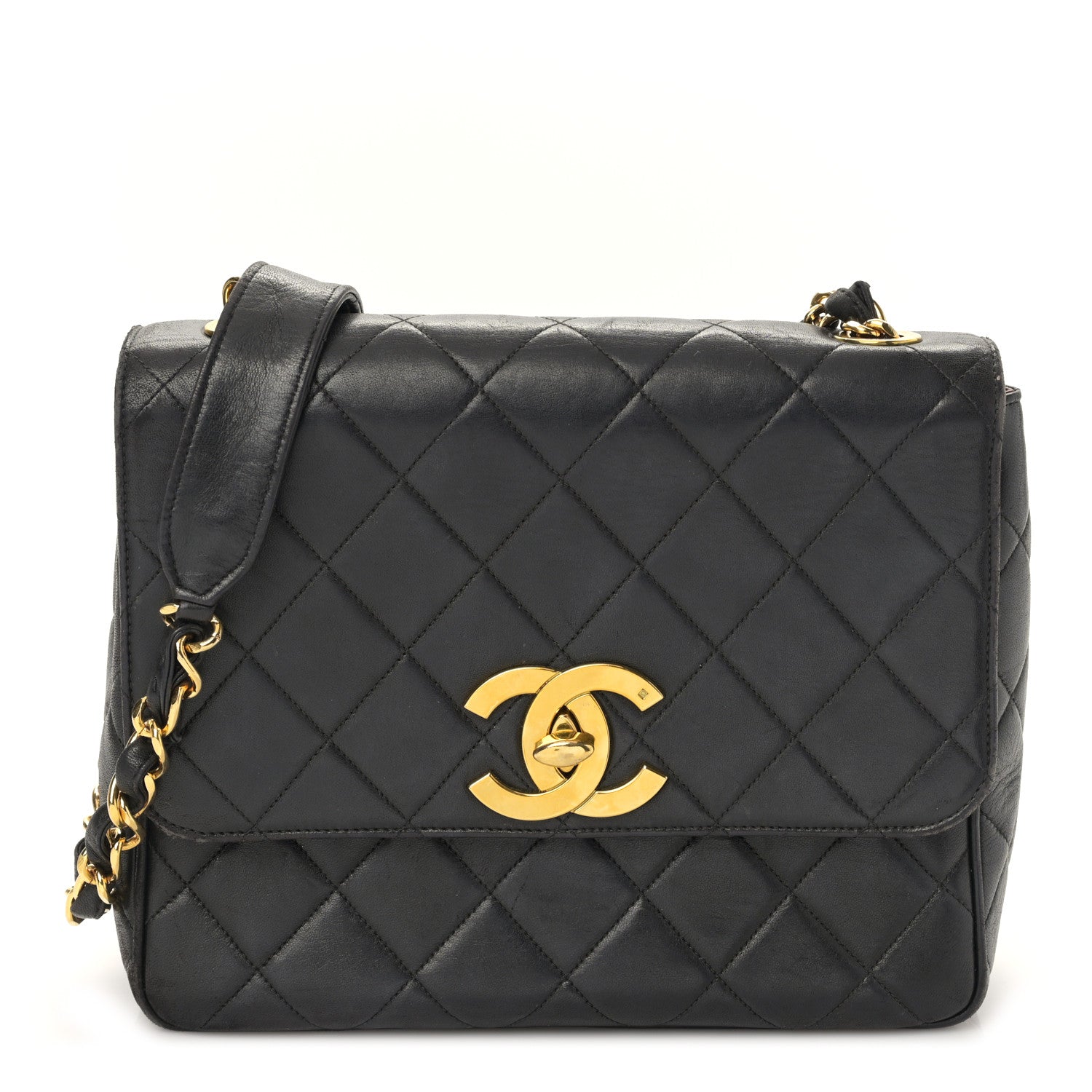 Chanel Lambskin Quilted Mini Square Flap Bag Black 1 of 10