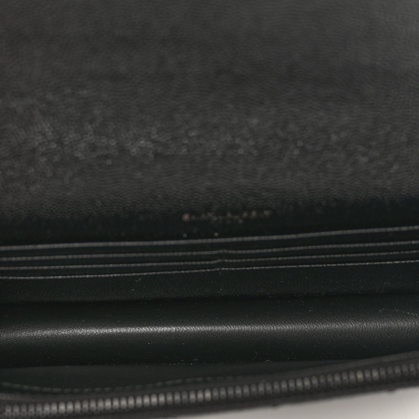 Grain De Poudre Matelasse Chevron Monogram Monochrome Envelope Chain Wallet Black