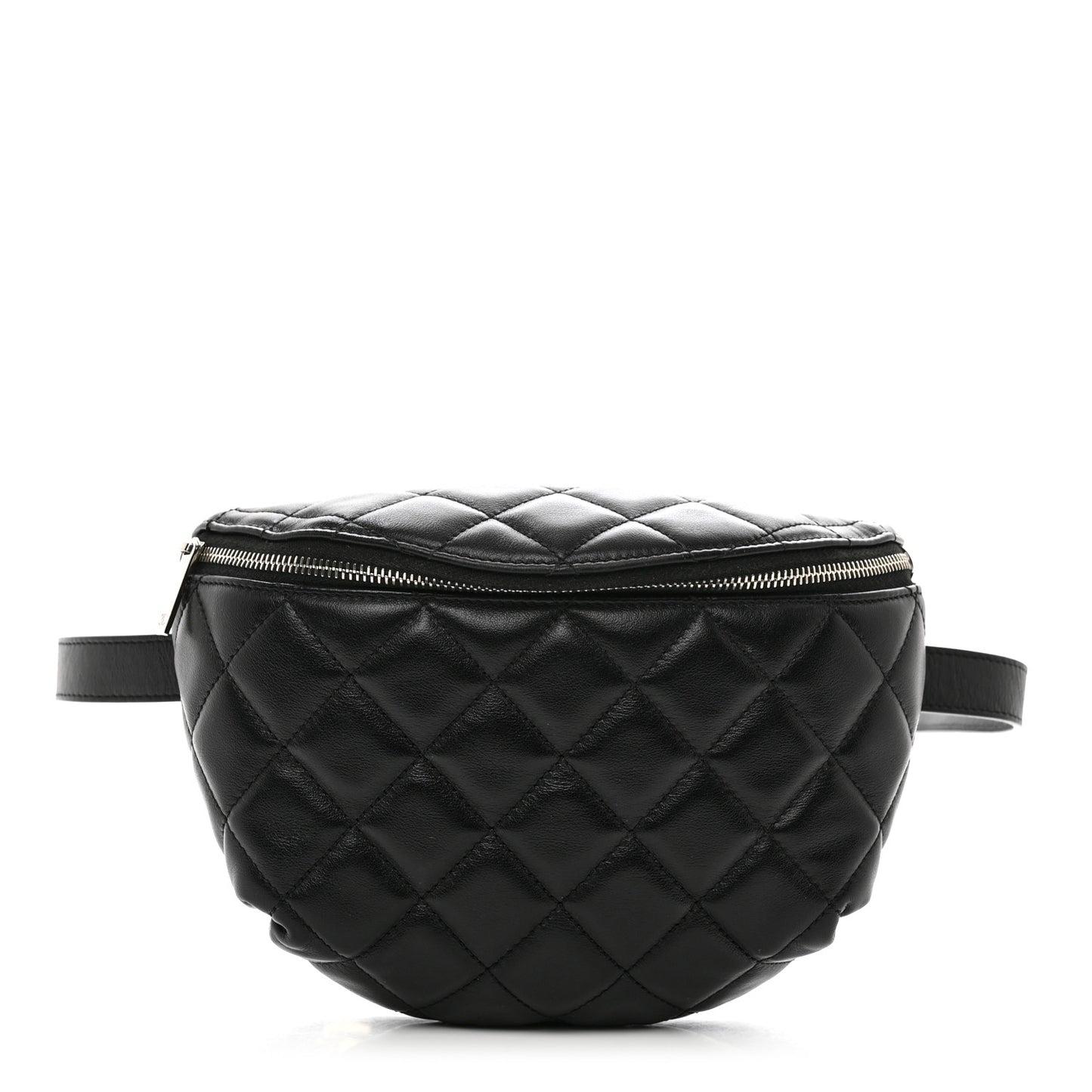 Calfskin Quilted Waist Belt Bag Black