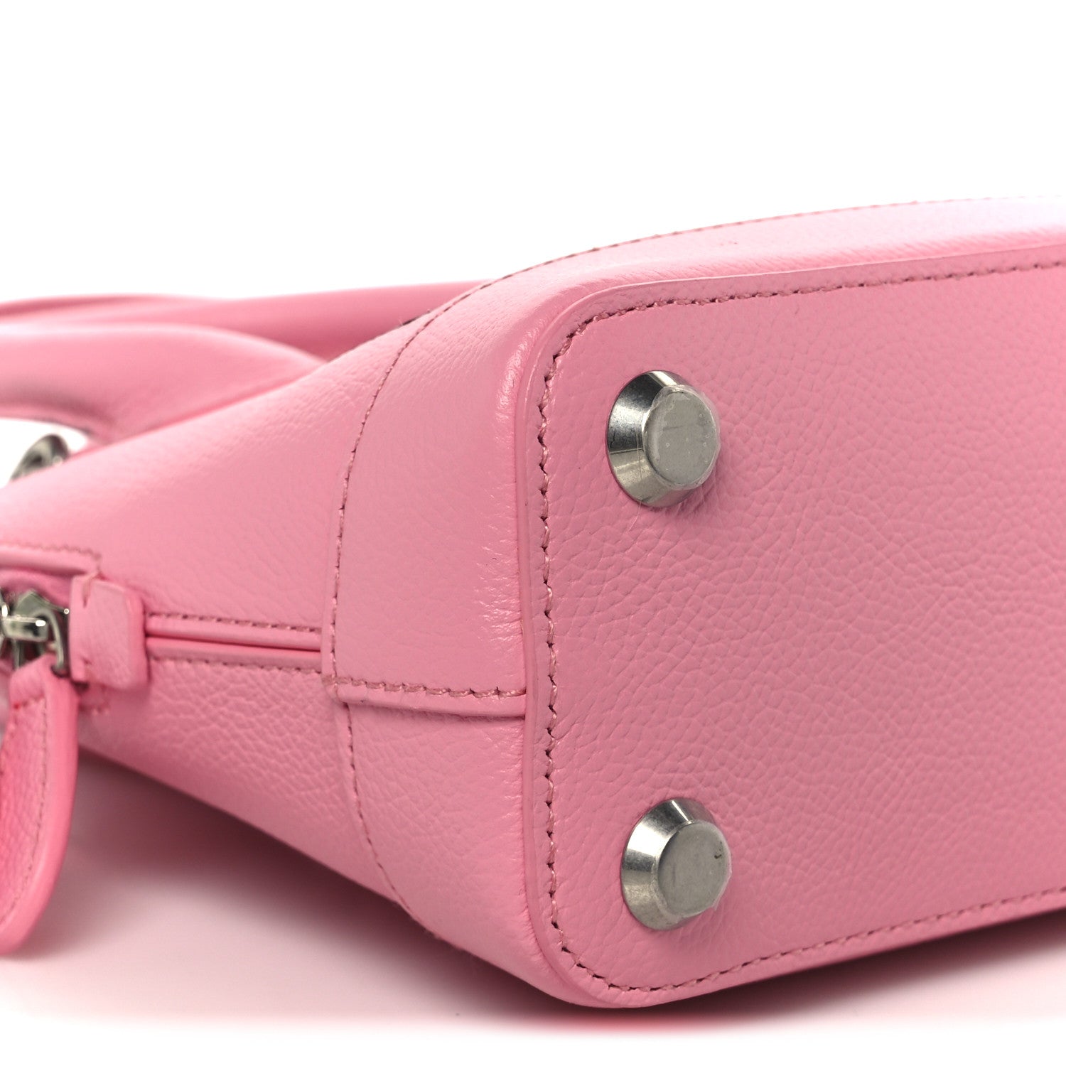 Balenciaga Signature Grained Calfskin Logo XXS Ville Top Handle Bag Rose Bubblegum Black 11 of 12