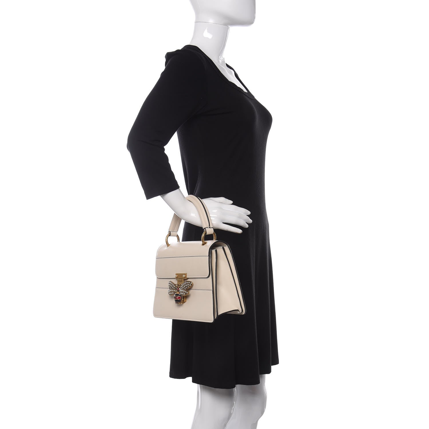 Gucci Calfskin Small Queen Margaret Top Handle Bag Mystic White 2 of 13