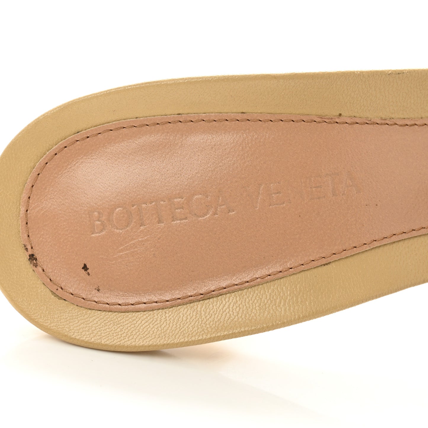 Lambskin Stretch Mule Sandals 39.5 Nude