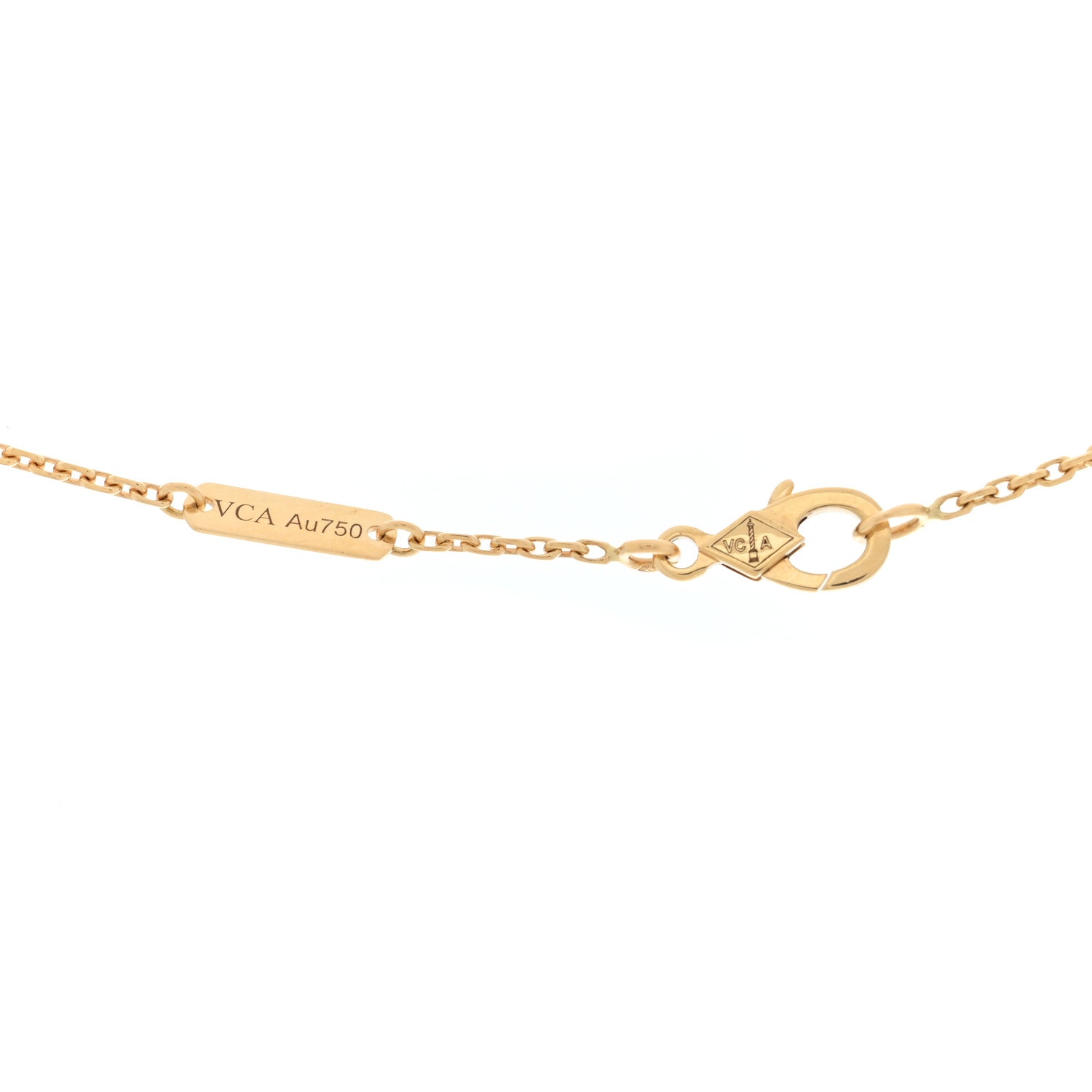 Van Cleef & Arpels 18K Yellow Gold Mother of Pearl Vintage Alhambra Pendant Necklace 4 of 5