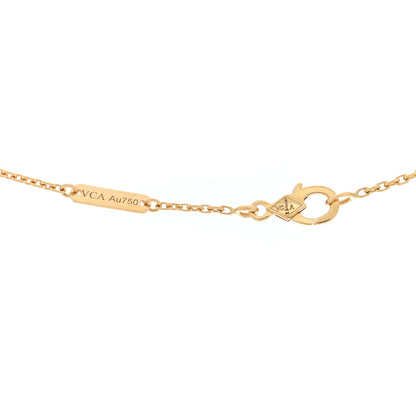 Van Cleef & Arpels 18K Yellow Gold Mother of Pearl Vintage Alhambra Pendant Necklace 4 of 5