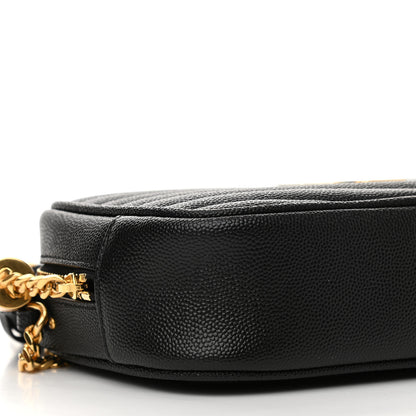 Saint Laurent Grain De Poudre Matelasse Monogram Mini Lou Camera Bag Black 9 of 11