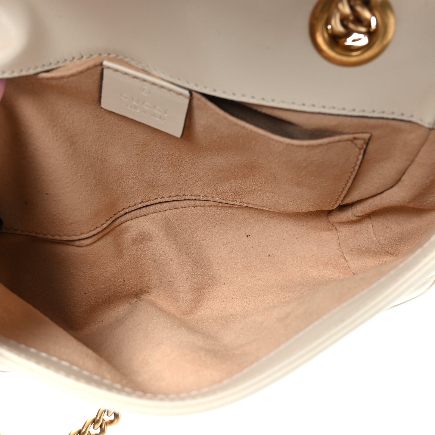 Calfskin Matelasse Mini GG Marmont Shoulder Bag White