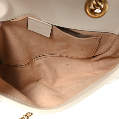 Gucci Calfskin Matelasse Mini GG Marmont Shoulder Bag White 5 of 9