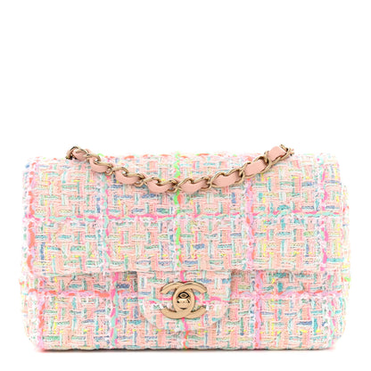Chanel Tweed Quilted Mini Rectangular Flap Pink Green Orange Purple 1 of 11