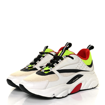 Christian Dior Technical Mesh Calfskin Mens B22 Sneakers 42.5 White Red Green 3 of 9