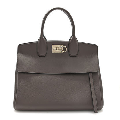 Salvatore Ferragamo Calfskin Large Studio Bag Caraway Seed 1 of 9