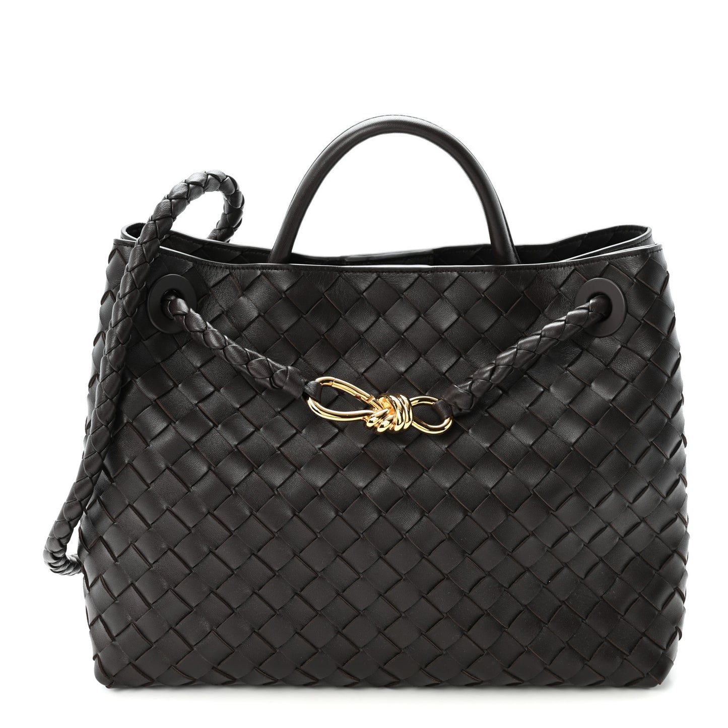Nappa Intrecciato Medium Andiamo Shoulder Bag Fondant