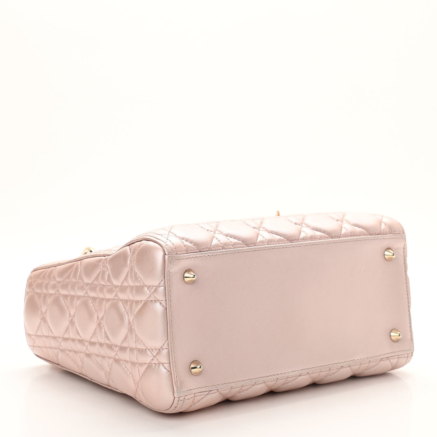 Christian Dior Pearly Lambskin Cannage Medium Lady Dior Lotus 3 of 9