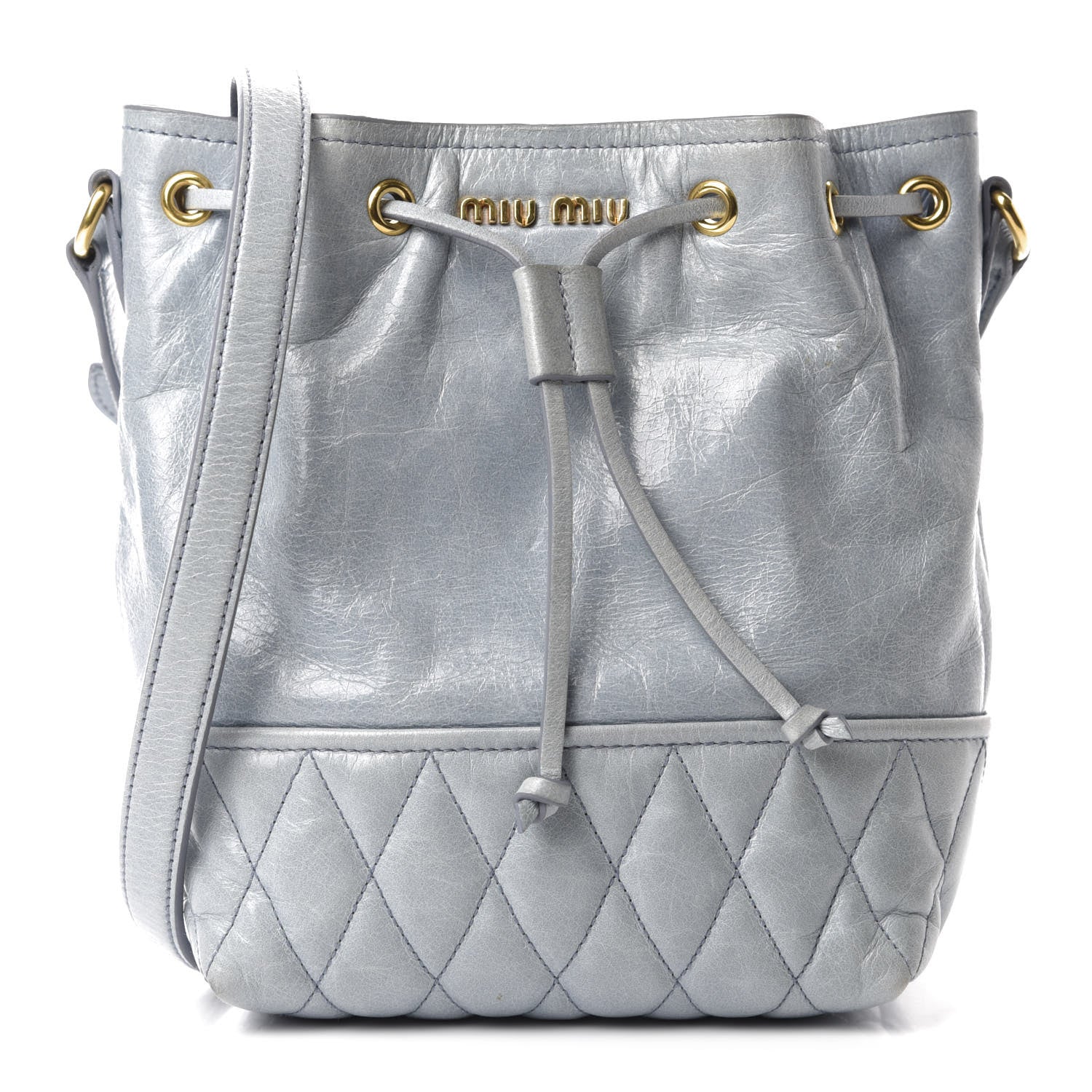 Miu Miu Vitello Shine Bucket Bag Nube 1 of 10