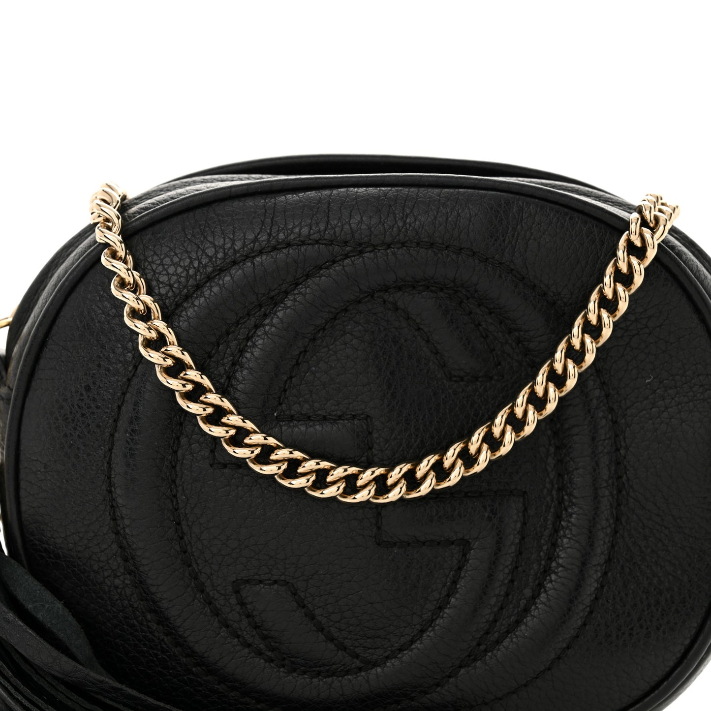 Pebbled Calfskin Mini Soho Chain Bag Black