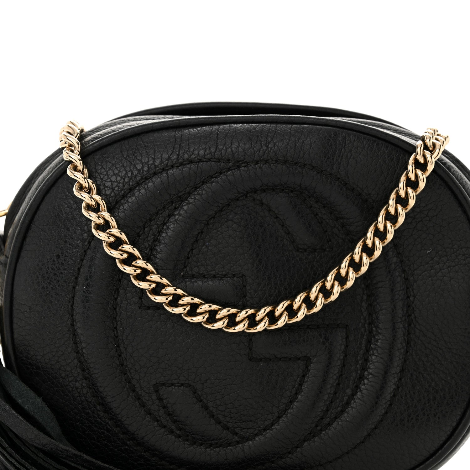 Gucci Pebbled Calfskin Mini Soho Chain Bag Black 8 of 11