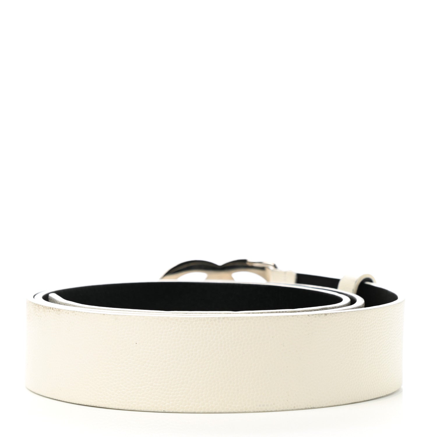 Chanel Calfskin CC Reversible Belt 100 40 White Black 2 of 8