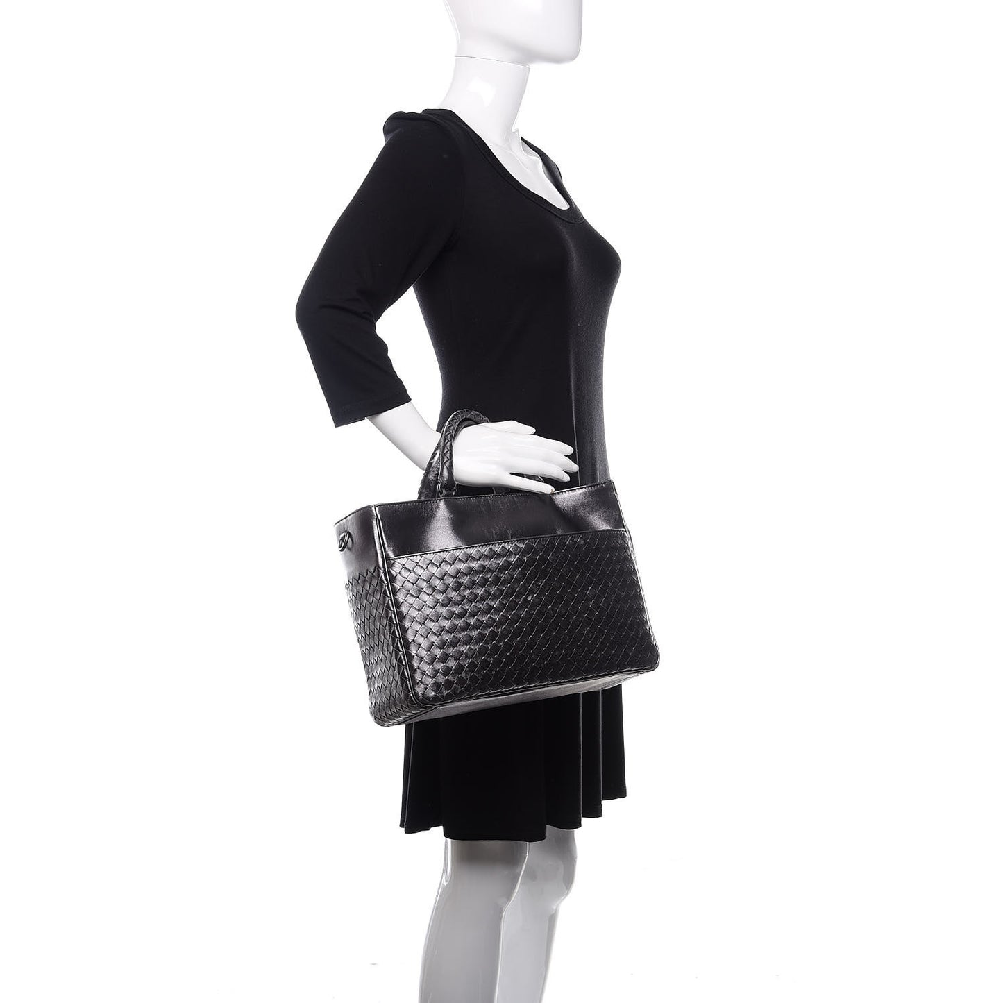 Metallic Grosgrain Intrecciato Tote Argento Ossidato