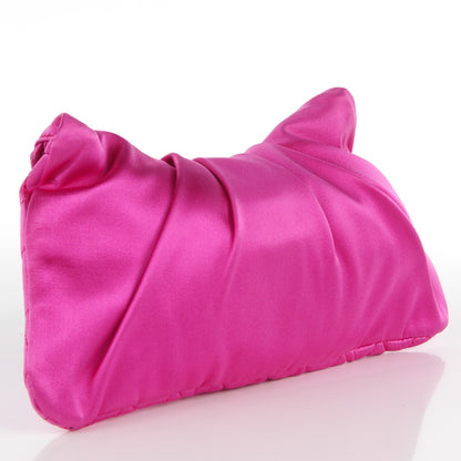 Chanel Satin Quilted Flap Clutch Fuchsia 3 of 7