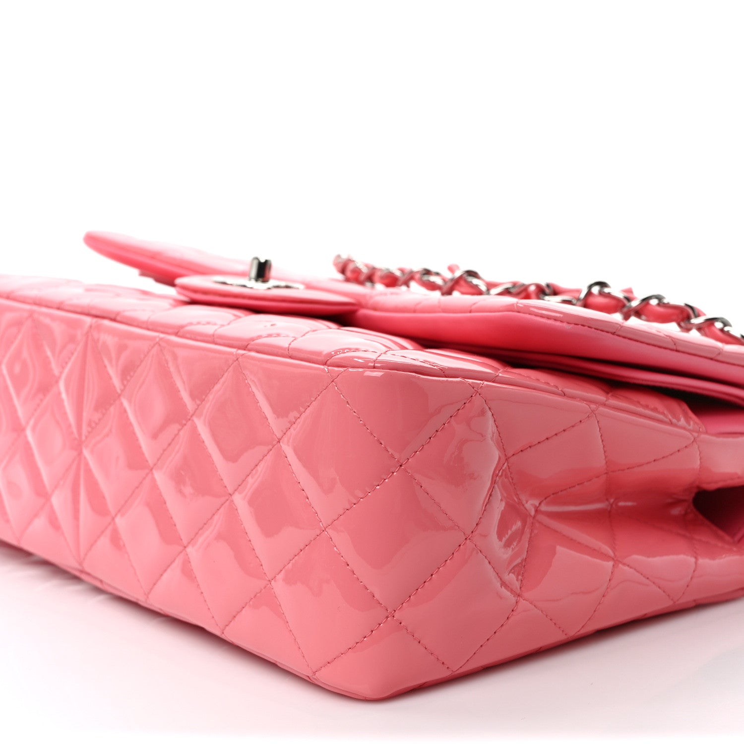 Chanel Patent Quilted Jumbo Double Flap Pink 10 of 10