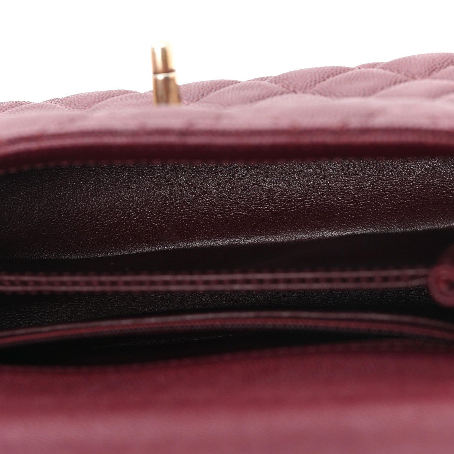 Chanel Caviar Lizard Embossed Quilted Mini Coco Handle Flap Burgundy 5 of 10