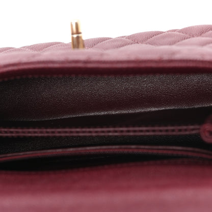 Chanel Caviar Lizard Embossed Quilted Mini Coco Handle Flap Burgundy 5 of 10