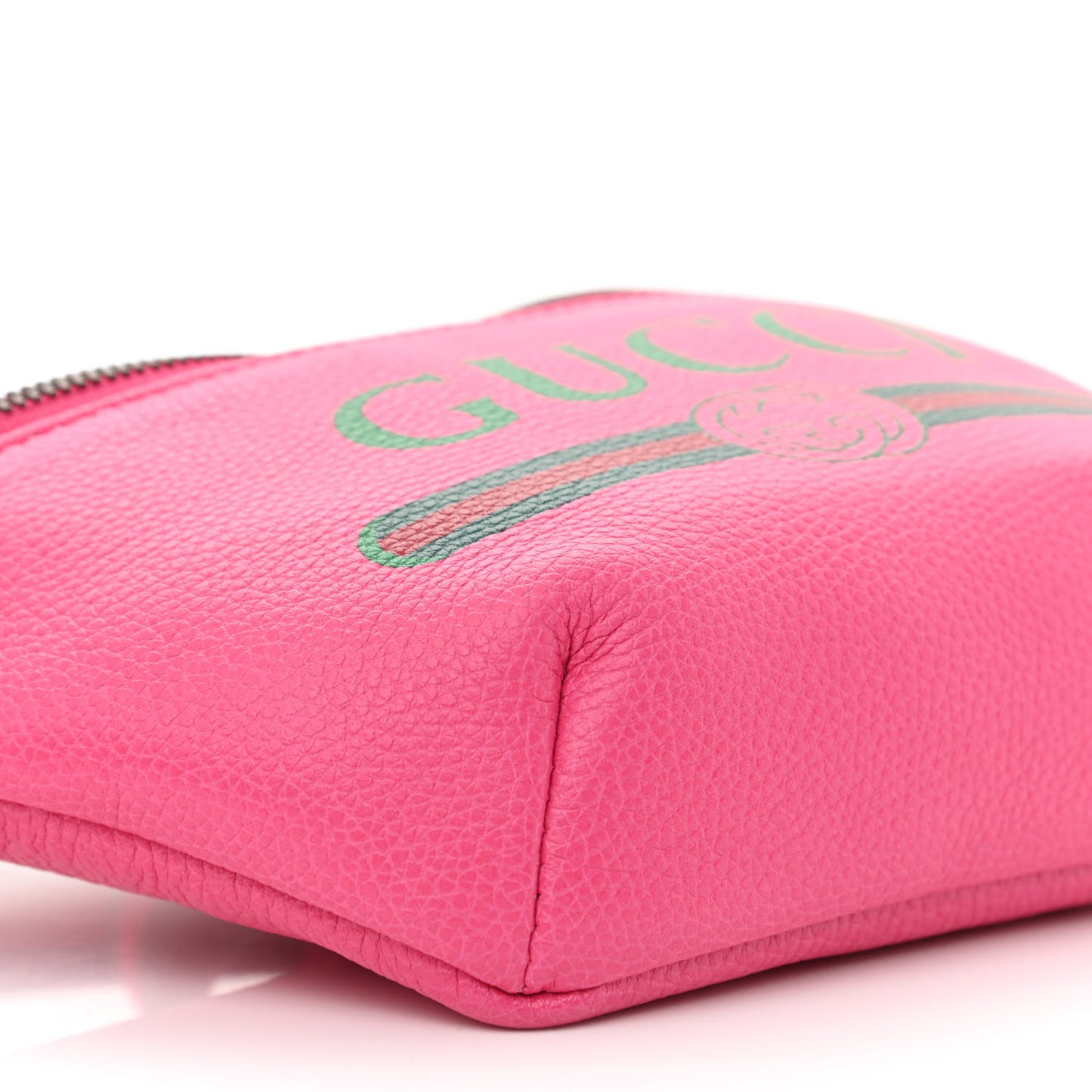 Grained Calfskin Small Logo Belt Bag Box Pink Green