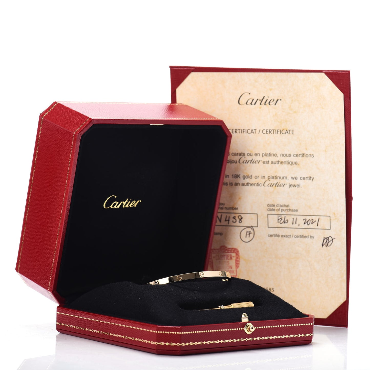 18K Yellow Gold Small LOVE Bracelet 17