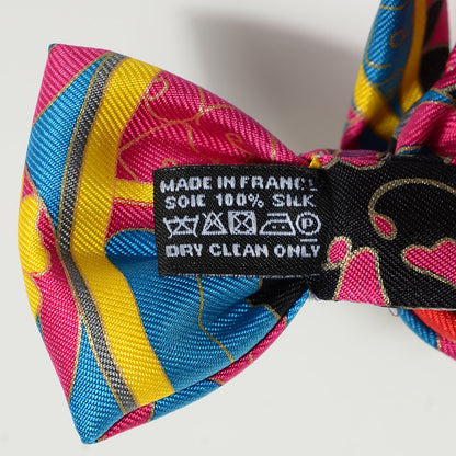 Hermes Silk Twill Collections Imperiales Bow Tie Noir Bleu Fuchsia 6 of 8