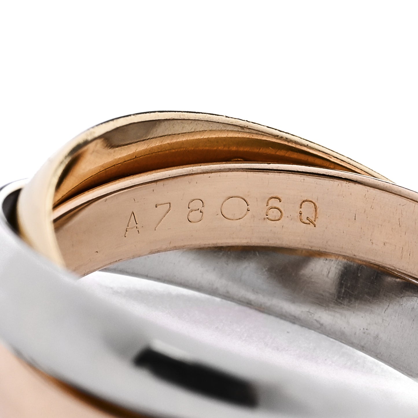 18K Pink Yellow White Gold Classic Les Must De Cartier Trinity Ring 51 5.75