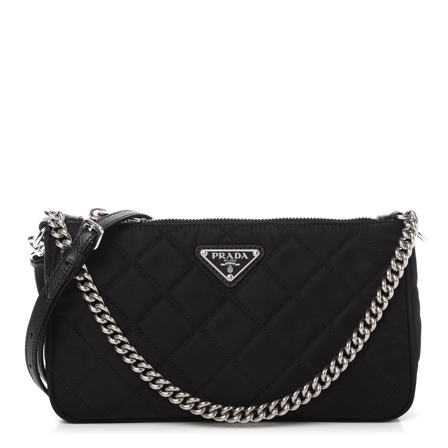 Prada Nylon Tessuto Impuntu Quilted Crossbody Bag Black 1 of 10
