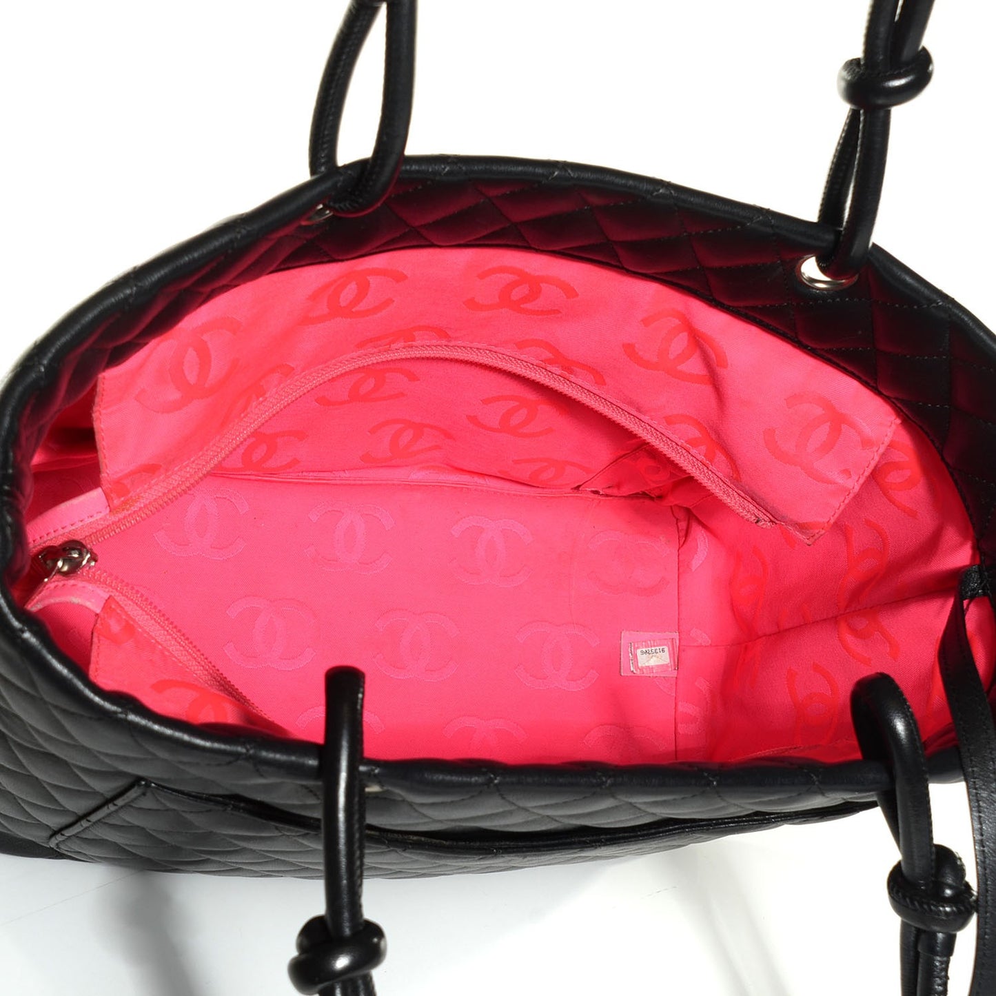 Calfskin Quilted Large Cambon Tote Black