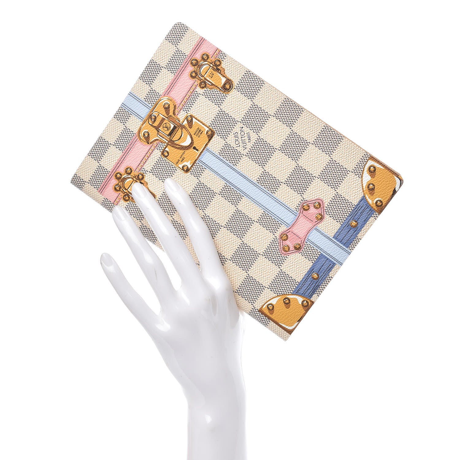 Louis Vuitton Damier Azur Summer Trunks Clemence Notebook MM 2 of 7