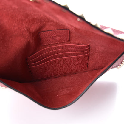 Valentino Garavani Pebbled Calfskin Rockstud Envelope Clutch Red 5 of 7