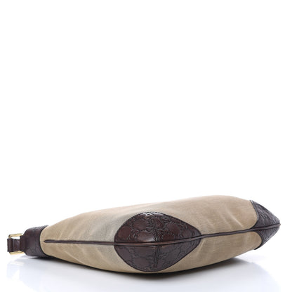 Gucci Canvas Signature Hobo Shoulder Bag Dark Brown 4 of 13